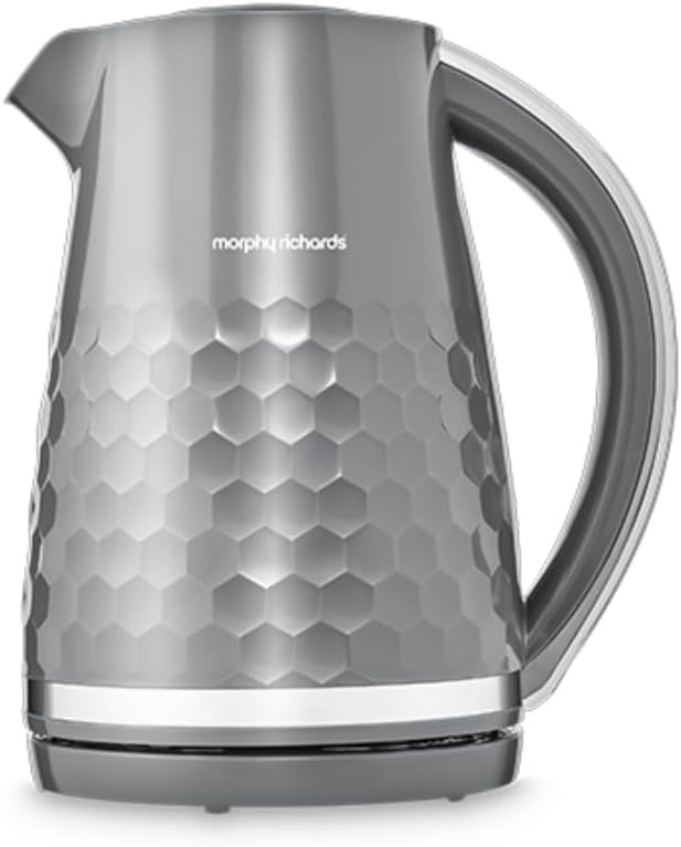 Morphy Richards Hive Kettle, 1.5L, Easy Fill System, Enhanced Waterspout, 3KW Rapid Boil, 360 Degree Base, Limescale Filter, Water Viewing Window, Grey, 108273