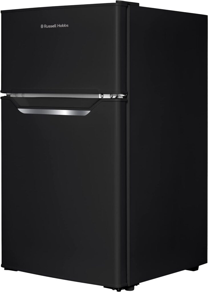 Russell Hobbs RH48UCFF2B 48cm Wide Undercounter Fridge Freezer, LED light, 85 litres, Black, Noise level: decibels 4 [Energy Class F]