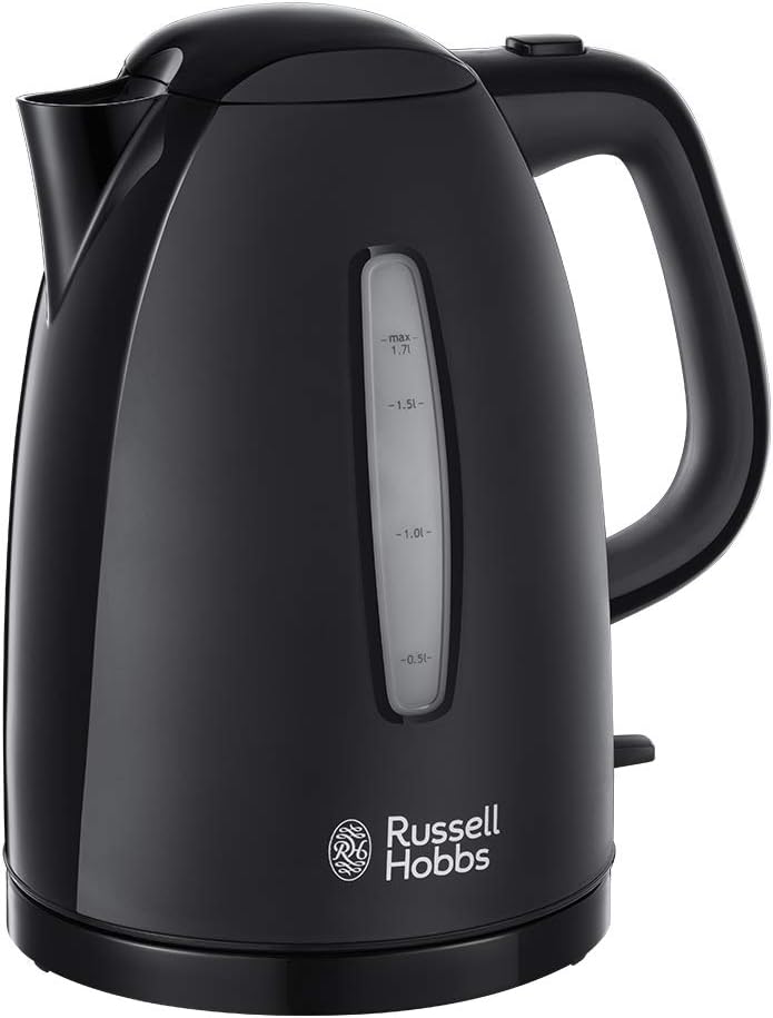 Russell Hobbs Textures Plastic Kettle 21271, 1.7 L, 3000 W - Black [Energy Class A]