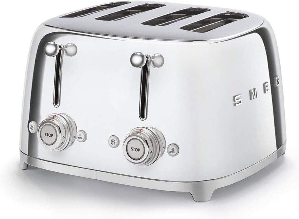 Smeg TSF03SSEU Toaster for Four Slices with a Power of 2000 W TSF03SSEU-chrome, Plastic