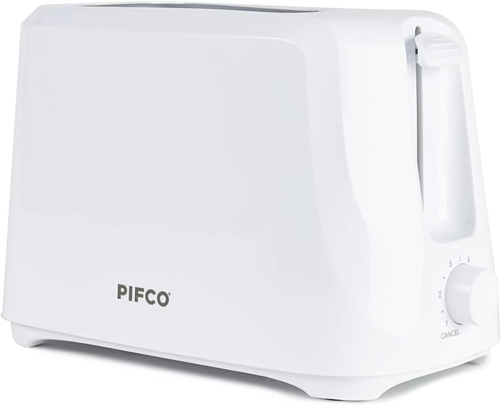 White Toaster 2 Slice - With Browning Controls Anti-Jam Function - Compact Design 2 Slice Toaster - Easy to Clean with Removable Crumbs Tray - 700W