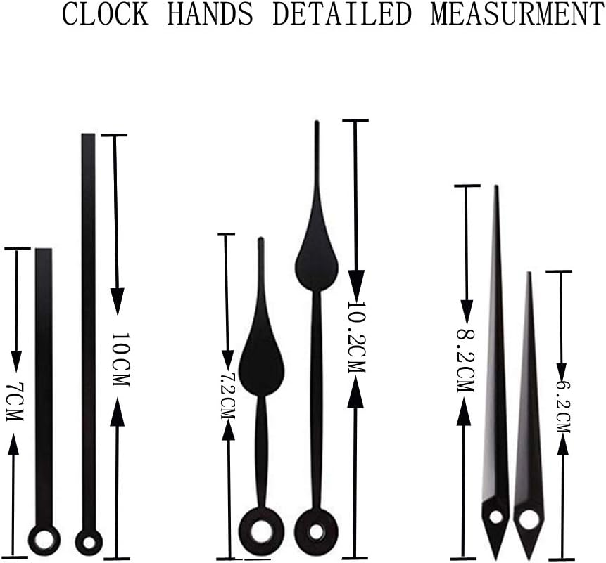 Aloneaka Silent Quartz Clock Movement, Long and Short Shaft with Hands Battery Powered, Wall Clock Mechanism Motor Replacement DIY Repair Parts