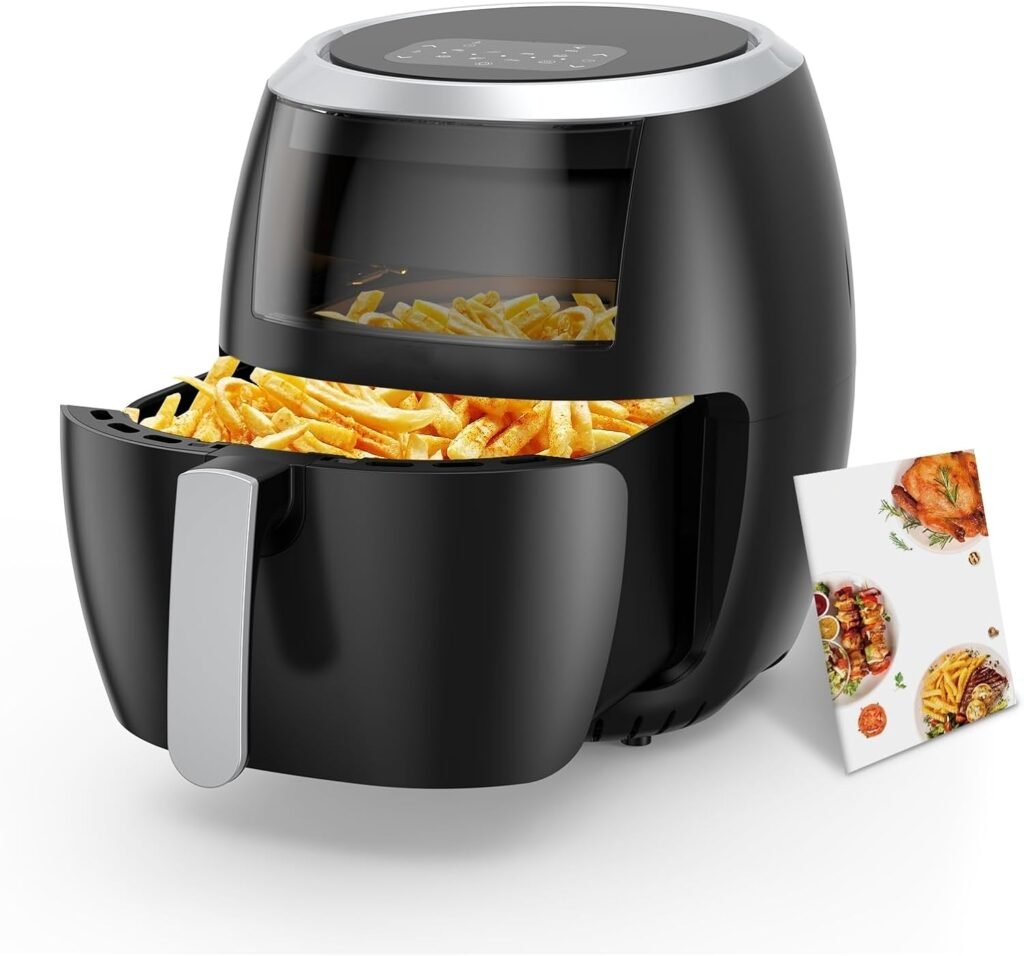Aptliton Air Fryer With Recipe Book, Large 8L Oil Free Air Fryer With Touch Screen, 1800W Mini Oven for Home Use, Rapid Air Circulation, Timer Temperature Control, Low Noise Dishwasher Safe Aptliton Air Fryer With Recipe Book, Large 8L Oil Free Air Fryer With Touch Screen, 1800W Mini Oven for Home Use, Rapid Air Circulation, Timer Temperature Control, Low Noise Dishwasher Safe