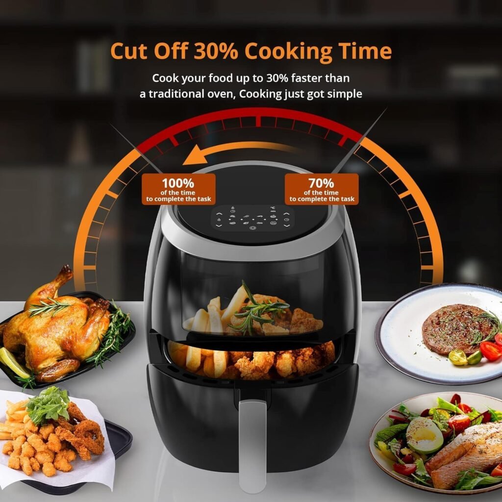 Aptliton Air Fryer With Recipe Book, Large 8L Oil Free Air Fryer With Touch Screen, 1800W Mini Oven for Home Use, Rapid Air Circulation, Timer Temperature Control, Low Noise Dishwasher Safe Aptliton Air Fryer With Recipe Book, Large 8L Oil Free Air Fryer With Touch Screen, 1800W Mini Oven for Home Use, Rapid Air Circulation, Timer Temperature Control, Low Noise Dishwasher Safe