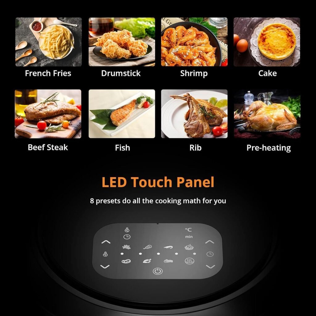 Aptliton Air Fryer With Recipe Book, Large 8L Oil Free Air Fryer With Touch Screen, 1800W Mini Oven for Home Use, Rapid Air Circulation, Timer Temperature Control, Low Noise Dishwasher Safe Aptliton Air Fryer With Recipe Book, Large 8L Oil Free Air Fryer With Touch Screen, 1800W Mini Oven for Home Use, Rapid Air Circulation, Timer Temperature Control, Low Noise Dishwasher Safe