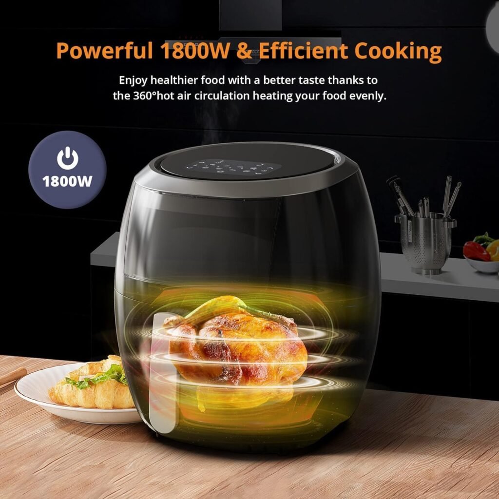 Aptliton Air Fryer With Recipe Book, Large 8L Oil Free Air Fryer With Touch Screen, 1800W Mini Oven for Home Use, Rapid Air Circulation, Timer Temperature Control, Low Noise Dishwasher Safe Aptliton Air Fryer With Recipe Book, Large 8L Oil Free Air Fryer With Touch Screen, 1800W Mini Oven for Home Use, Rapid Air Circulation, Timer Temperature Control, Low Noise Dishwasher Safe