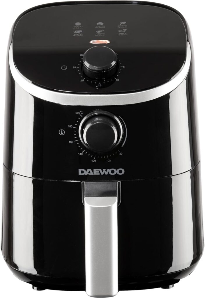 Daewoo Manual Air Fryer, Healthy Halogen For Baking, Roasting And Grilling, Cook Flavourful Food Without The Oil, 60 Minute Timer, All Round Viewing And Accessories Included, Family Sized, 17 Litres