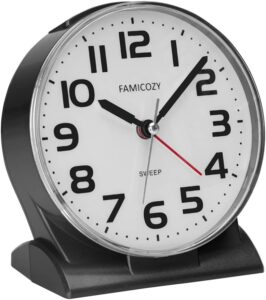 FAMICOZY Silent No Ticking Alarm Clock