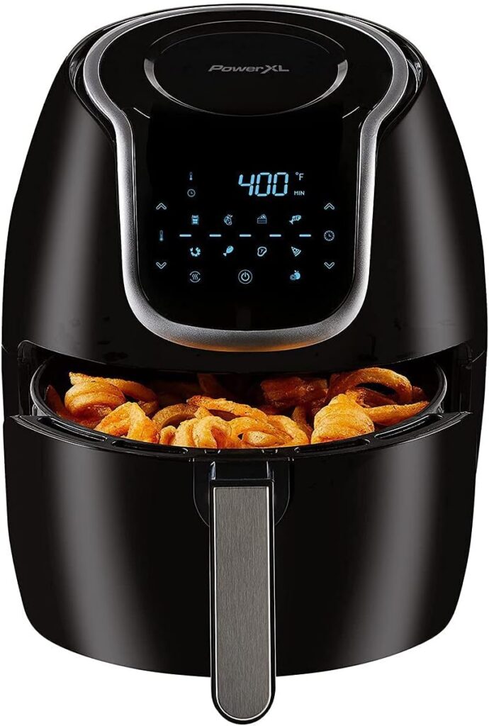 Power XL Vortex Air Fryer 4.7L - 5-in-1 Digital Air Fryer - 360 Degree Cyclonic Air Technology - 1 Large Detachable Basket - Makes Cooking with Less Oil Fat Easier and Quicker