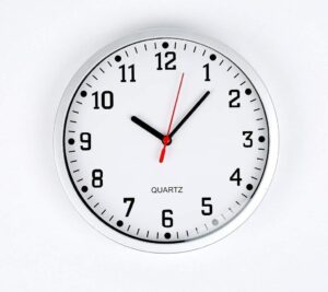 Large Silver Round Stylish Modern Wall Clock