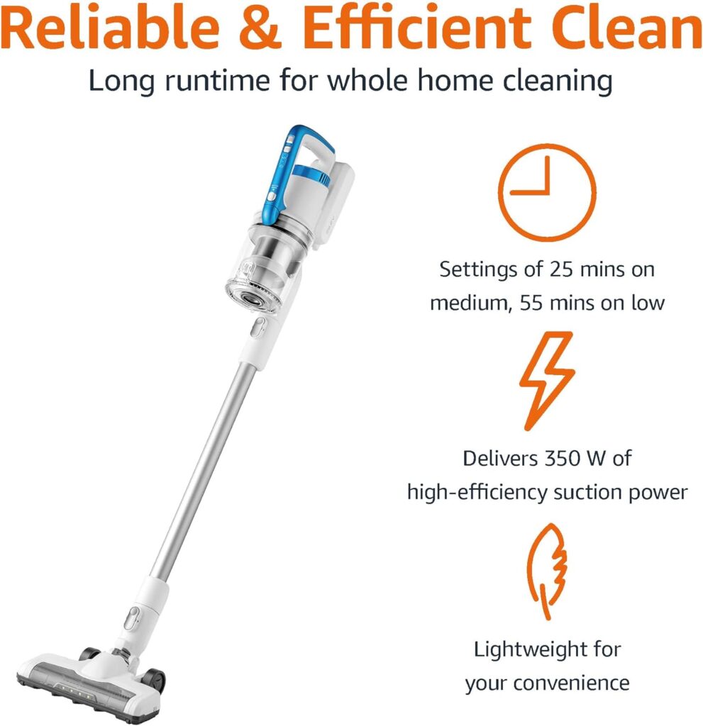 Amazon Basics 2 in 1 Cordless Vacuum Cleaner with DC Motor 150W 0.7L White and Black