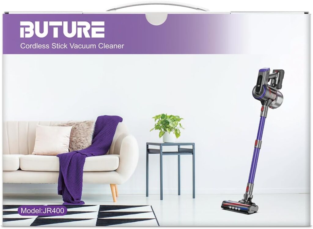 BuTure Cordless Vacuum Cleaner, 450W Stick Vacuum with Smart Touch Display, Up to 55 Mins Runtime, 1.5L Dust Cup, Lightweight Anti-Tangle Vacuums for Hardwood Floor Carpet Car Pet Hair