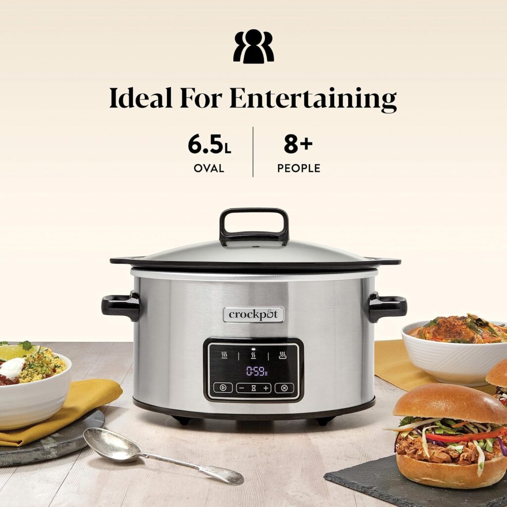 Crockpot Digital Slow Cooker | 3.5 L (3-4 People) | Programmable Countdown Timer | UK 3 Pin Plug | Black [CSC113]