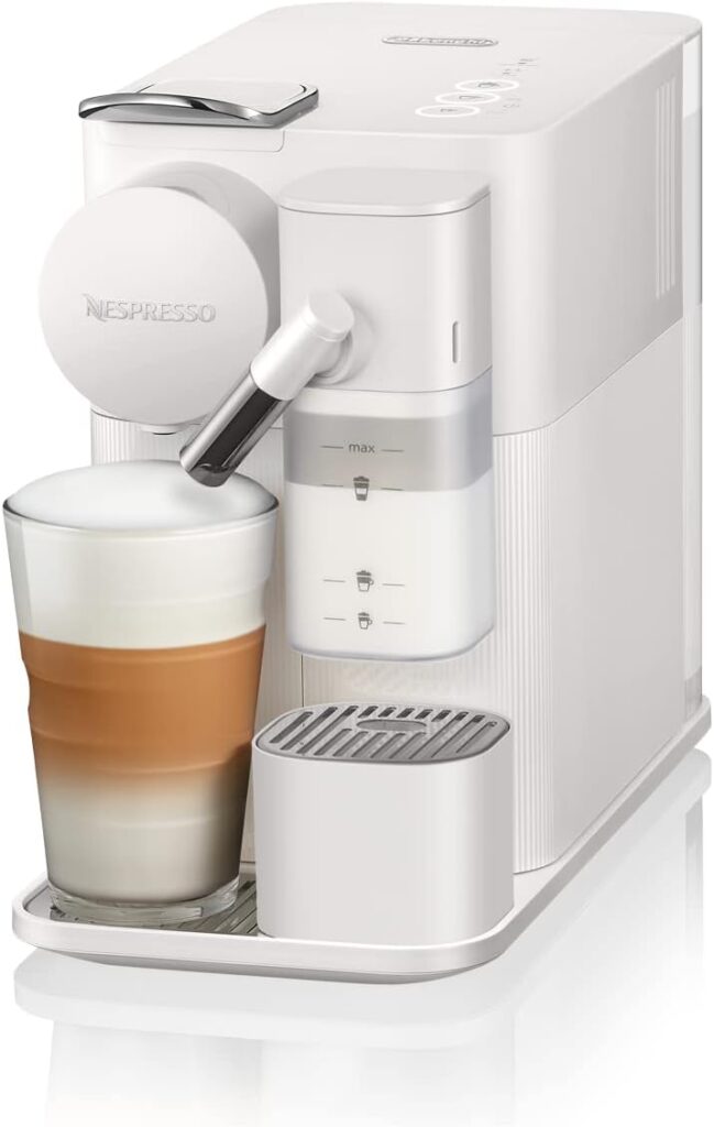 DeLonghi Lattissima One Evo Automatic Coffee Maker, Single-Serve Capsule Coffee Machine, Automatic frothed milk, Cappuccino and Latte, EN510.B, 1450W, Black