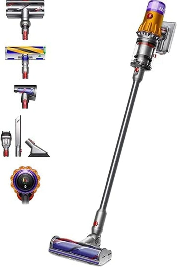 Dyson (Yellow Nickel DysonV12, V12 Detect Slim Absolute Vacuum, 0.35 liters