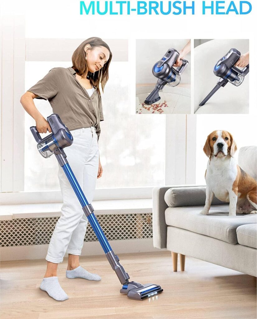 Greenote Cordless Vacuum Cleaner, 23000PA Stick Vacuum Cleaner 6 in 1, Powerful Hoover 200W Brushless Motor with LED Headlights, 35 Mins Runtime, Lightweight Vacuum for Home Hard Floor Pet Car