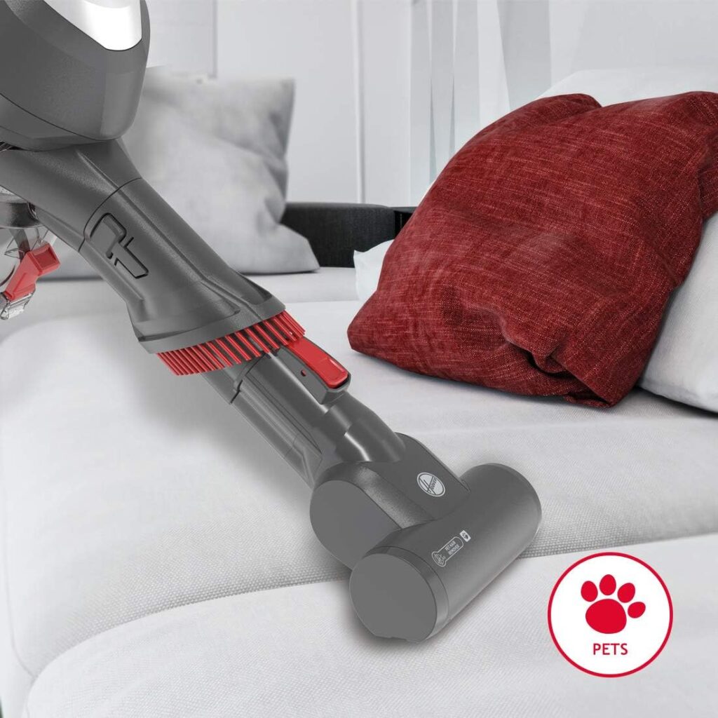 Hoover Cordless Vacuum Cleaner, H-Free with up to 25 mins run-time, Lightweight, Grey Red [HF122GH]