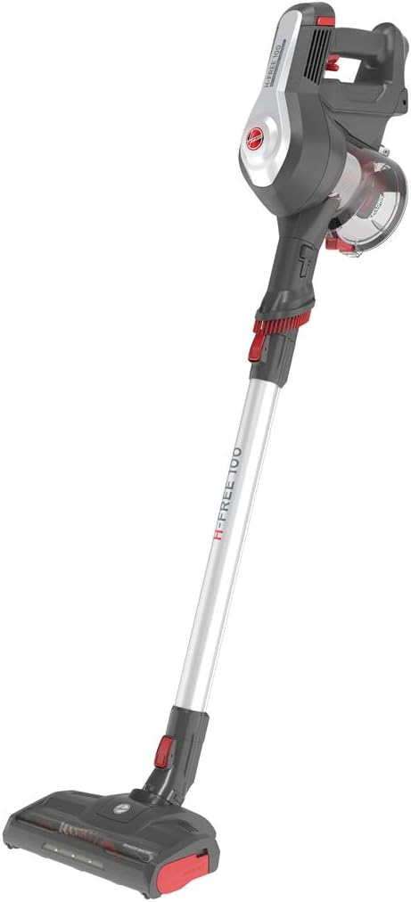 Hoover Cordless Vacuum Cleaner, H-Free with up to 25 mins run-time, Lightweight, Grey Red [HF122GH]