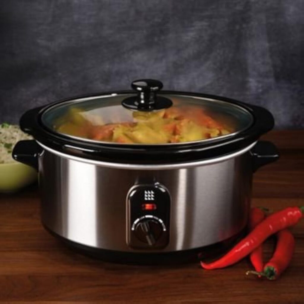 Lakeland Electric Family Slow Cooker, Brushed Chrome - 3.5L, Silver