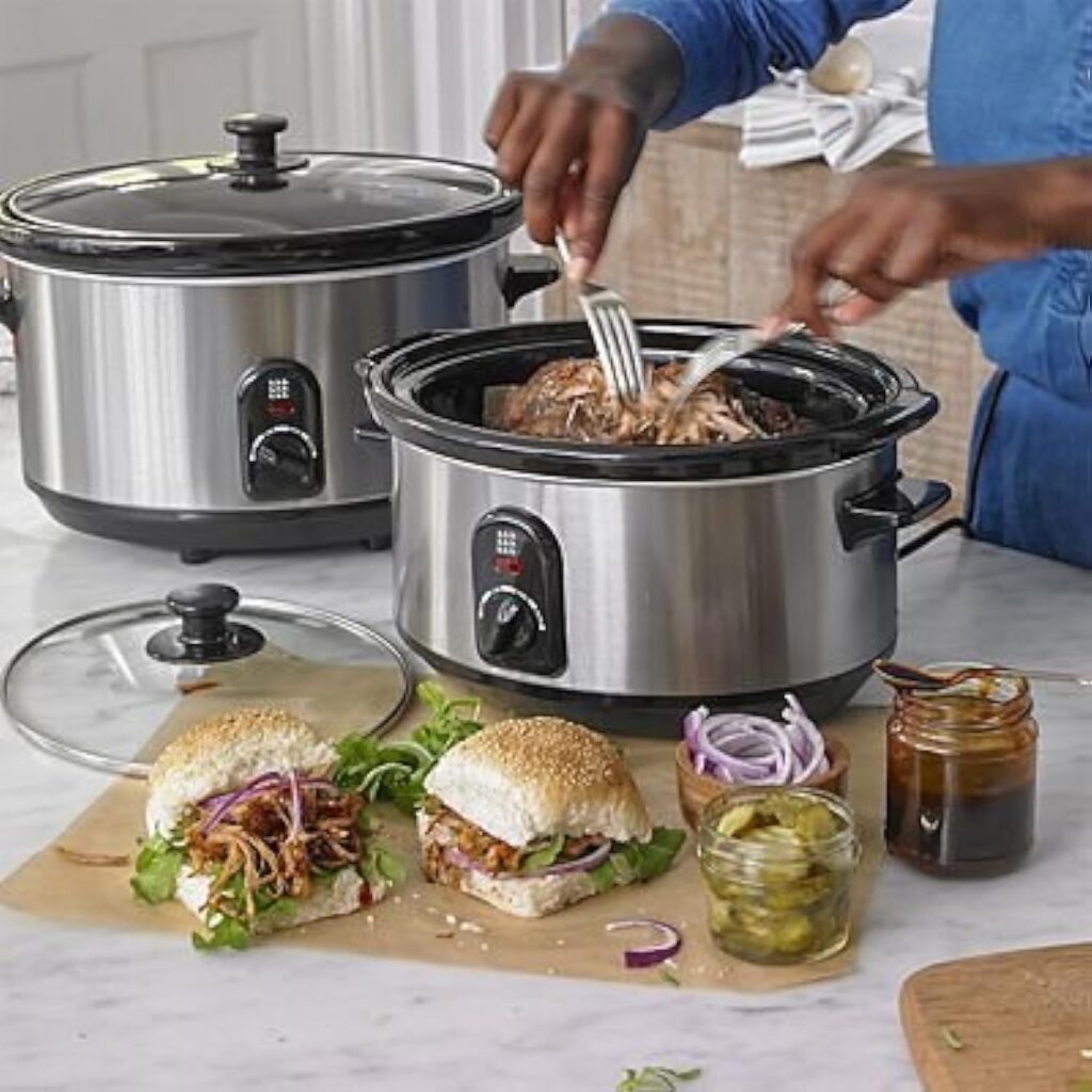 Lakeland Electric Family Slow Cooker, Brushed Chrome - 3.5L, Silver