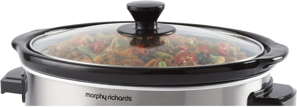 Morphy Richards 3.5L Stainless Steel Slow Cooker, 3 Heat Settings, One Pot Solution, Dishwasher Safe Ceramic Pot, 460017