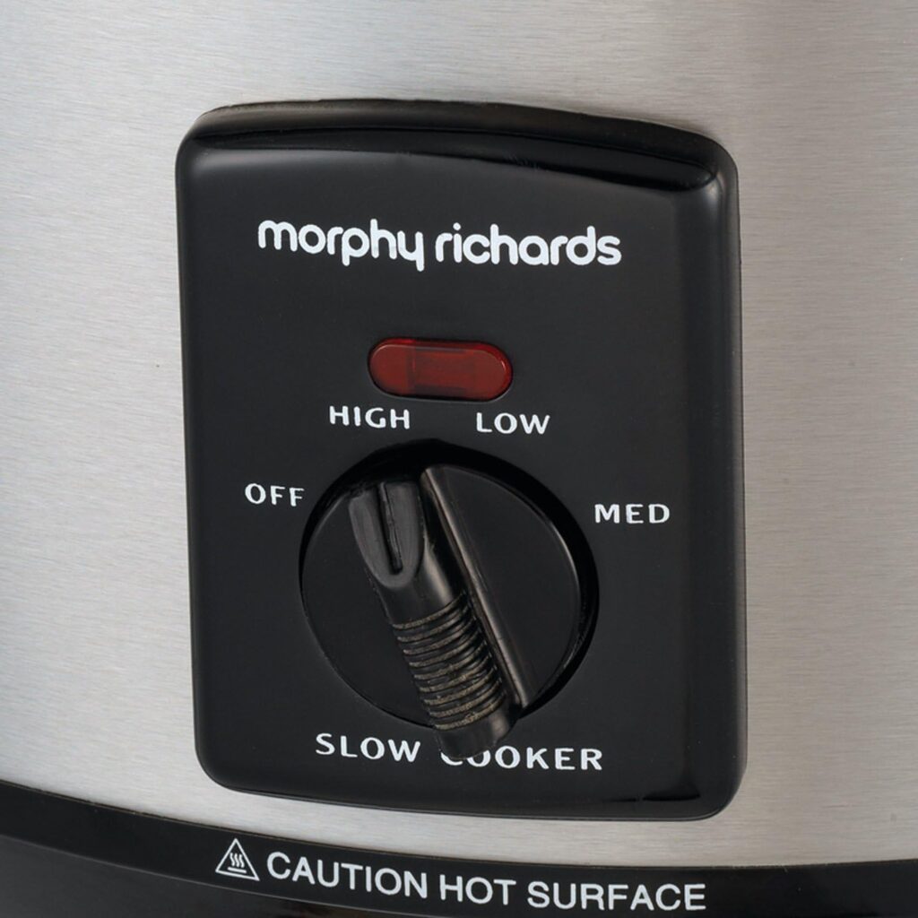 Morphy Richards 3.5L Stainless Steel Slow Cooker, 3 Heat Settings, One Pot Solution, Dishwasher Safe Ceramic Pot, 460017