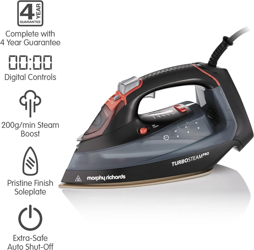 Morphy Richards Gold Crystal Clear Steam Iron - 35g Steam Output - 120g Steam Boost - 300302