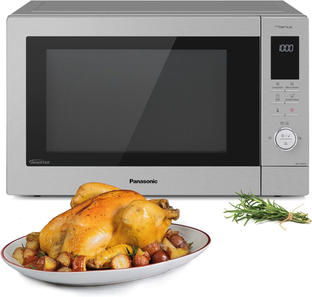 Panasonic NN-CD87KSBPQ Combination Microwave Oven, 34 Litres, Turntable, 1000W, Inverter, One Push Reheat, Genius Sensor, Junior Menu, LED Interior bulb, Stainless steel, Good Housekeeping Approved