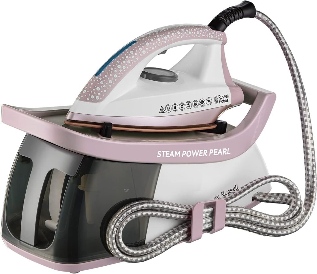 Russell Hobbs Steam Power Generator Iron, Removable 1.3L Water Tank, Ceramic Soleplate, Power Indicator, 140g Shot of Steam, 120g Steam Output, Cord Storage, 3 Steam Settings, Anti Calc, 2600W, 26191