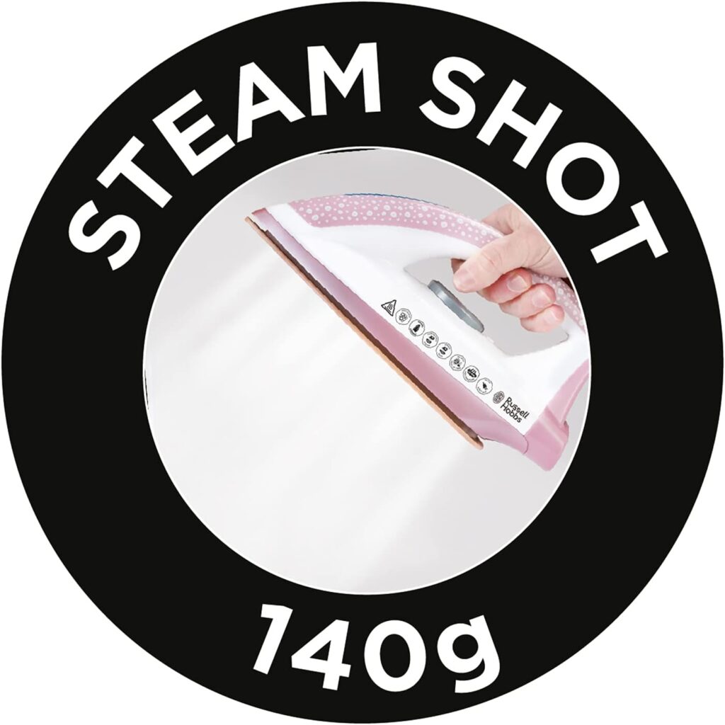 Russell Hobbs Steam Power Generator Iron, Removable 1.3L Water Tank, Ceramic Soleplate, Power Indicator, 140g Shot of Steam, 120g Steam Output, Cord Storage, 3 Steam Settings, Anti Calc, 2600W, 26191