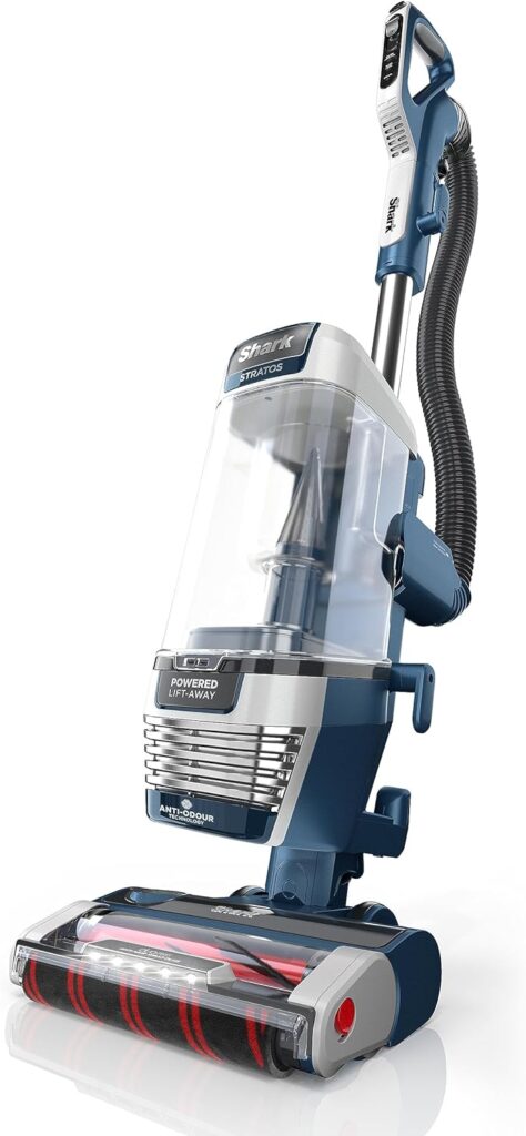 Shark Stratos XL 2.6 Litre Corded Upright Vacuum Cleaner with Anti Hair Wrap Plus Anti Odour, Pet, Crevice and Multi-Surface Tools, Transforms to Portable Vacuum, 800W 2.6 ltrs, Navy Blue AZ3000UKT