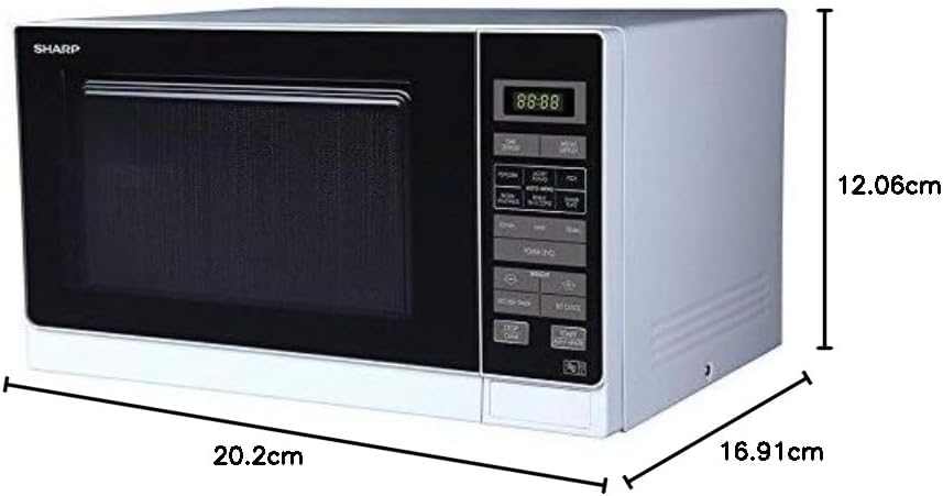 Sharp R372SLM Solo Touch Control Microwave, 25 Litre capacity, 900W, Silver