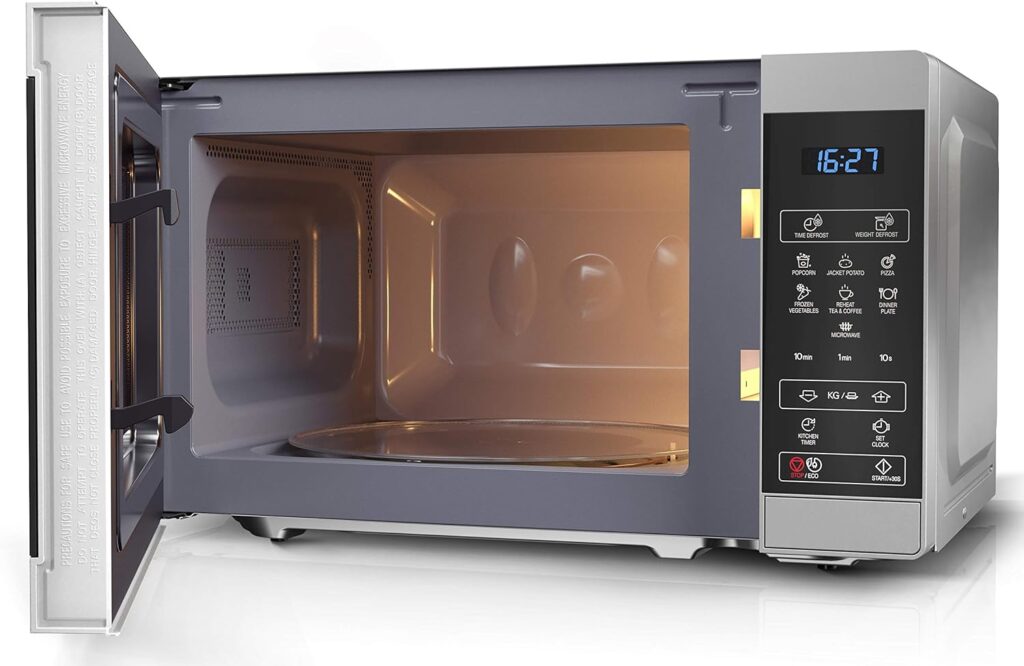 SHARP YC-MS01U-S Compact 20 Litre 800W Manual control Microwave, 5 power levels, defrost function, LED cavity light - Silver