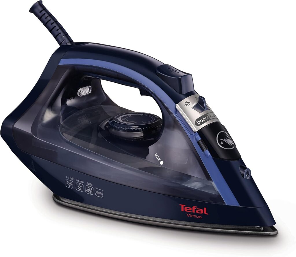 Tefal Steam Iron, 90g Steam Boost, 2000W, FV1713, Virtuo / Black Blue