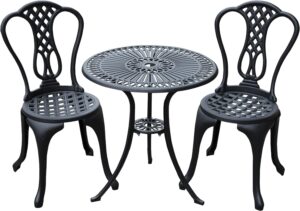 Outsunny 3 Piece Patio Cast Aluminium Bistro Set