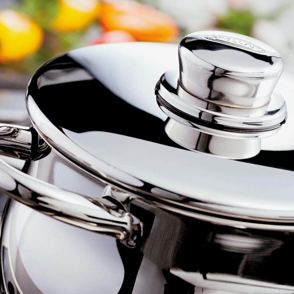 Stellar 1000 S1F3 Set of 5 Stainless Steel Casseroles with Lids 16cm, 18cm, 20cm, 22cm, 24cm, Induction Ready, Guarantee