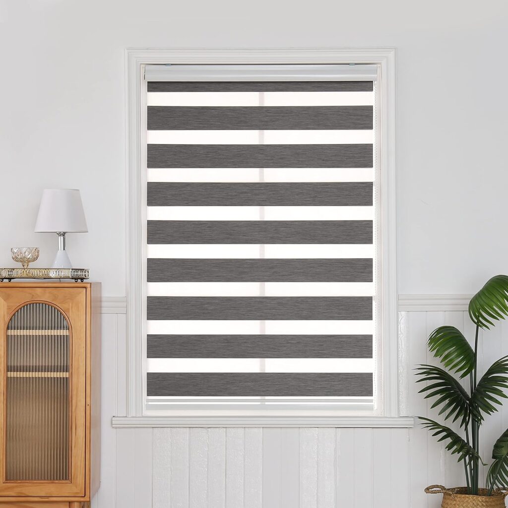 QiBoYuYe Day Night Blind Zebra Roller Blinds Blackout Window Curtain For Bedroom Door Windows Aluminium Cassette Translucent Vision Curtains (White 50x150cm)